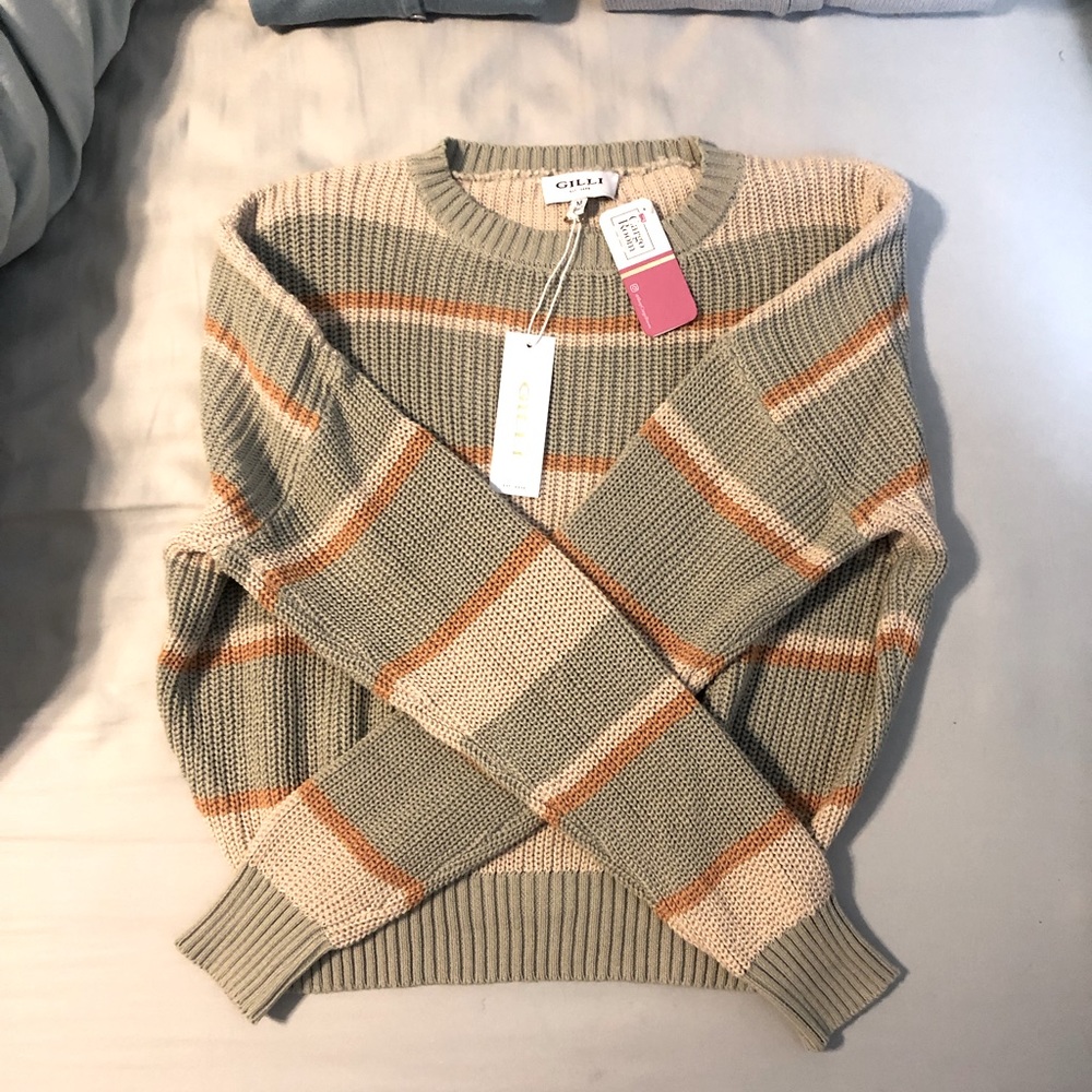Brand New - GILLI blue/orange stripped sweater
